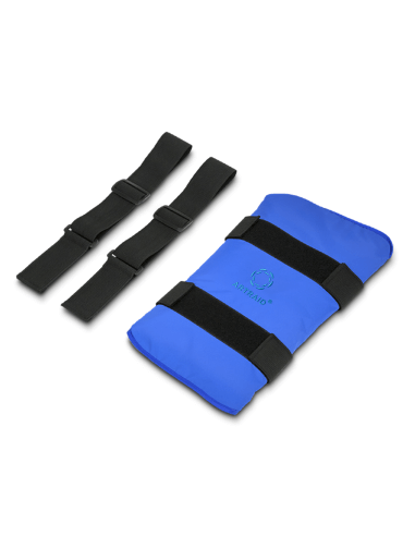 Universalus aplikatorius su mikrosferų užpildu su reguliuojamais dirželiais.